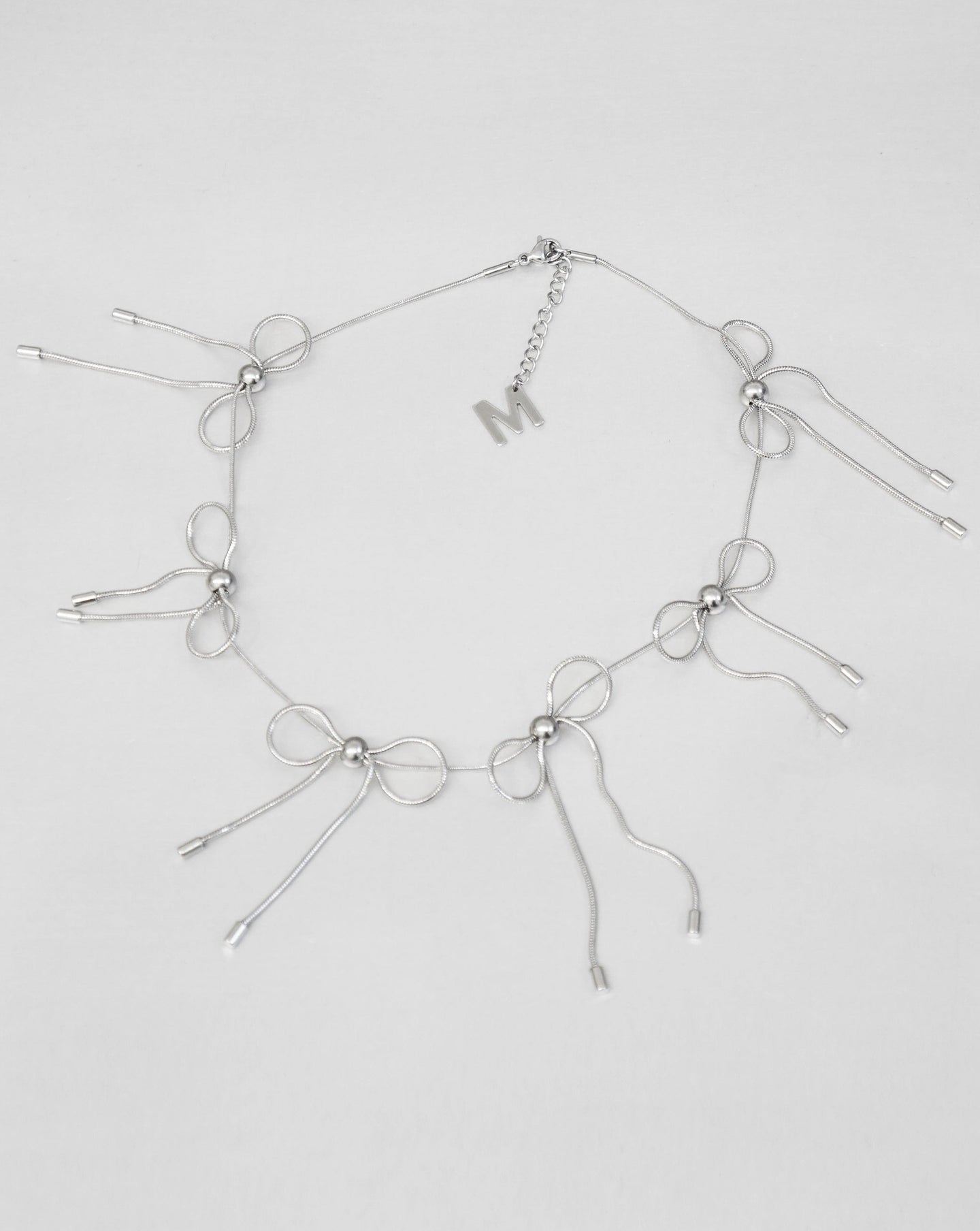 Silver Bow Necklace